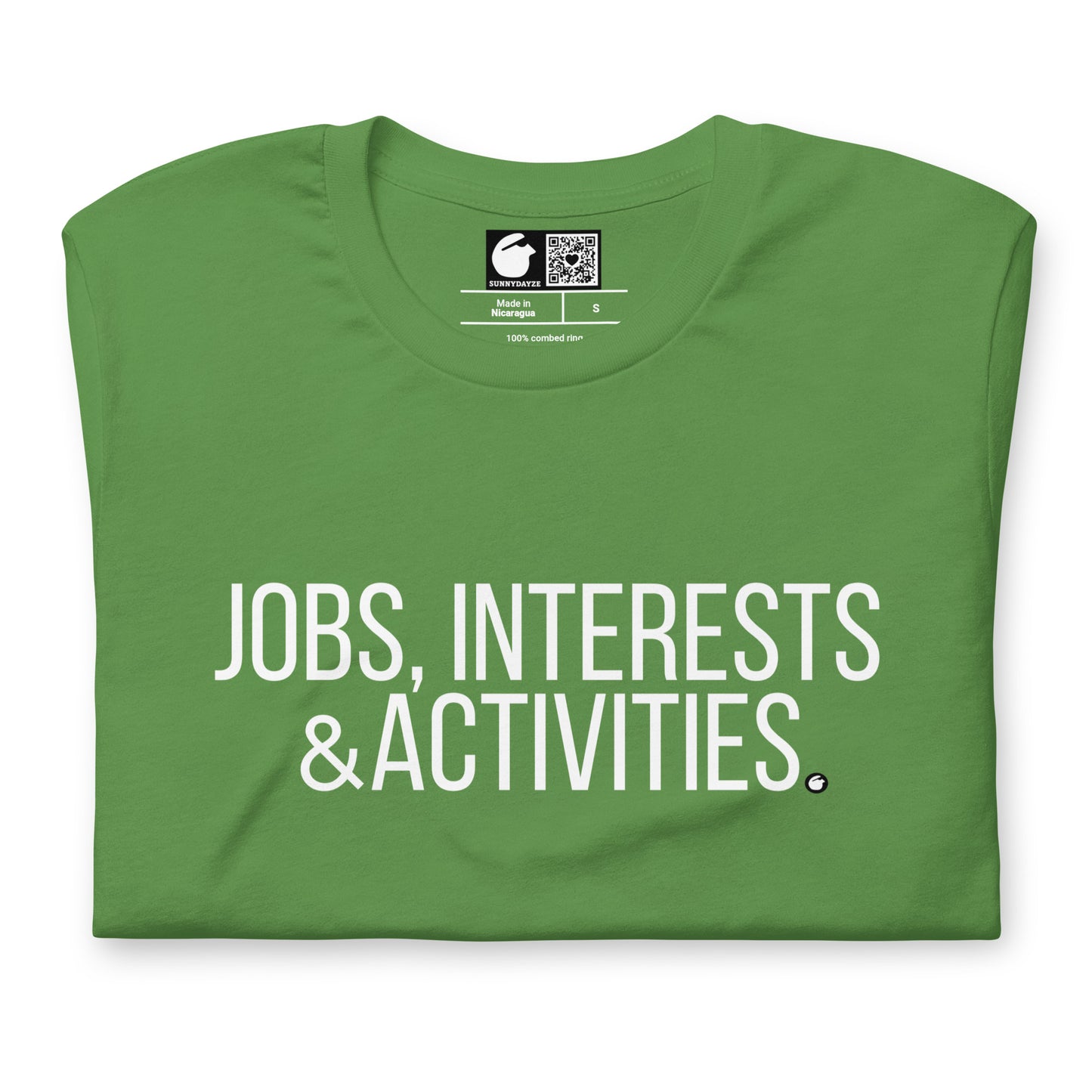 JOBS INTERESTS & ACTIVITIES TITLE CARD - NFS
